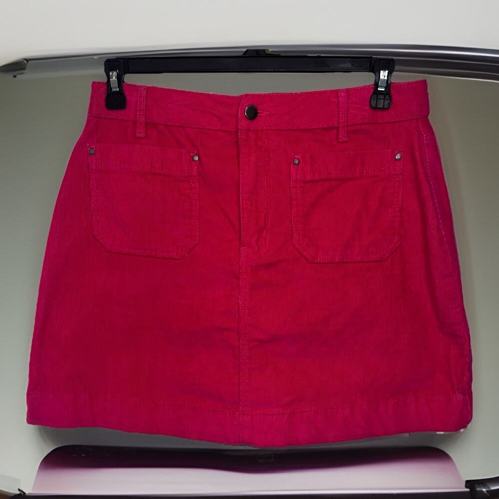 Boden Corduroy Skirt Size 10 A-line Hot Pink Pockets Cotton Mix Stretch